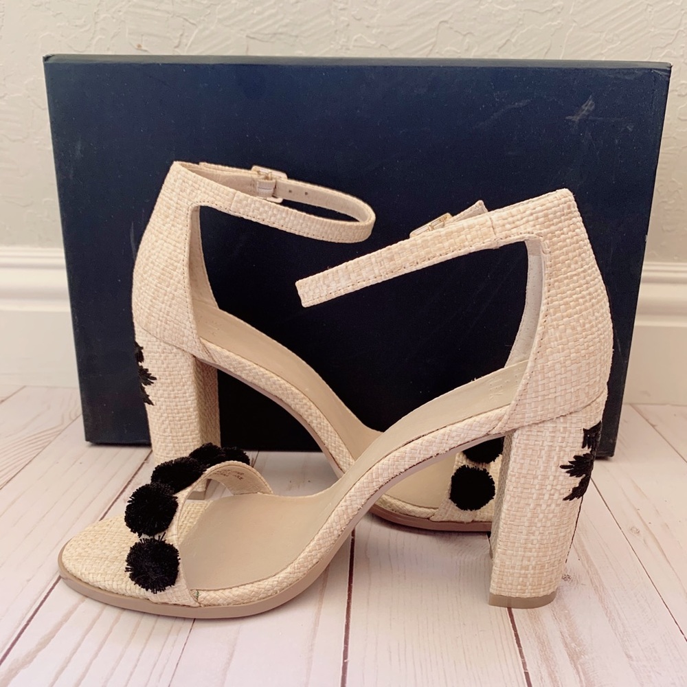 Alex+Alex Pom Poms & Embroidery High Heel Sandals